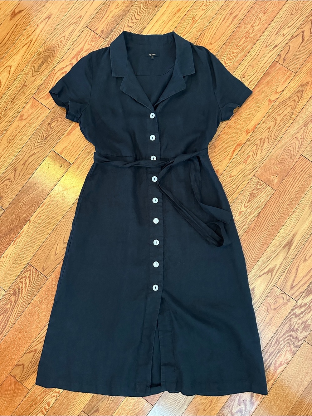 Quince 100% European Linen Button Front Dress